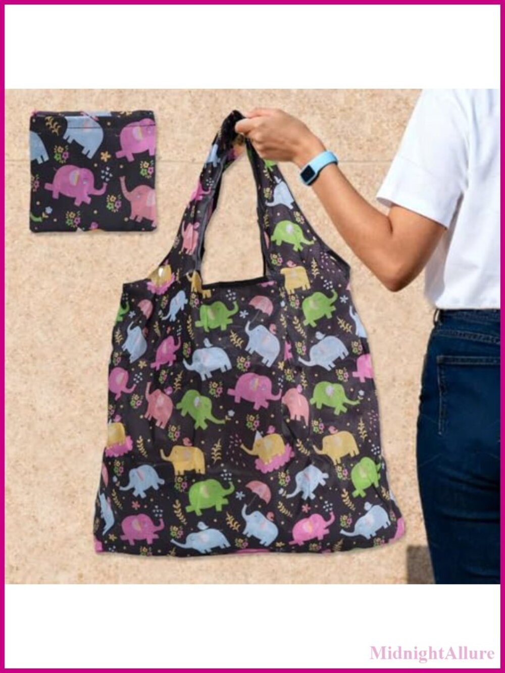 Foldable Eco-Friendly Shopping Bag Tote Pouch Large Capacity Travel Grocery